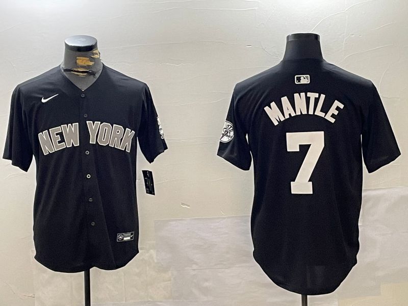 Men New York Yankees #7 Mantle Black Game 2024 Nike MLB Jersey style 1202->new york yankees->MLB Jersey